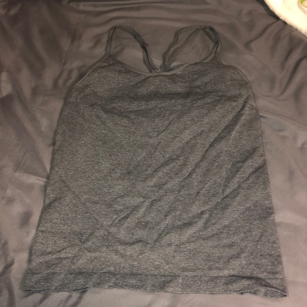 Soft gray yoga tank top